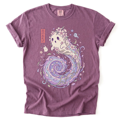 Kawaii Flower Ghost Vintage Washed T-Shirt
