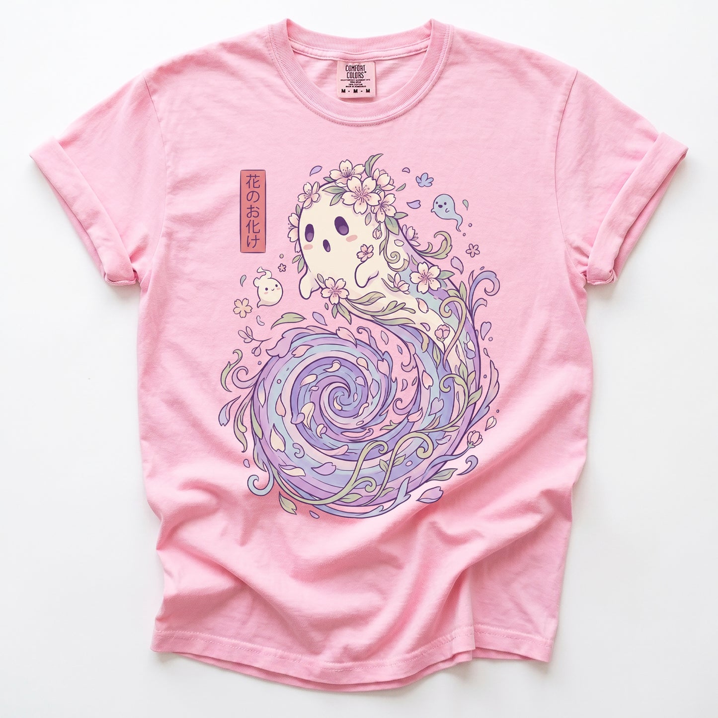 Kawaii Flower Ghost Vintage Washed T-Shirt