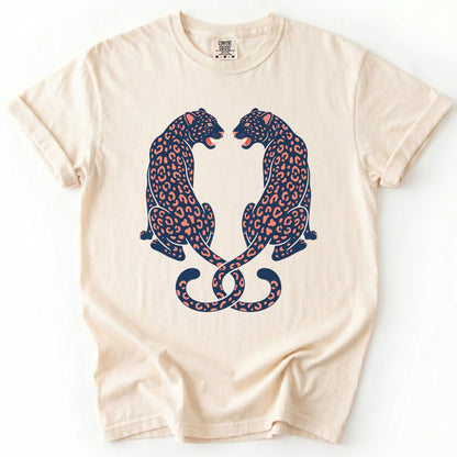 Symmetrical Leopards Vintage Washed T-Shirt