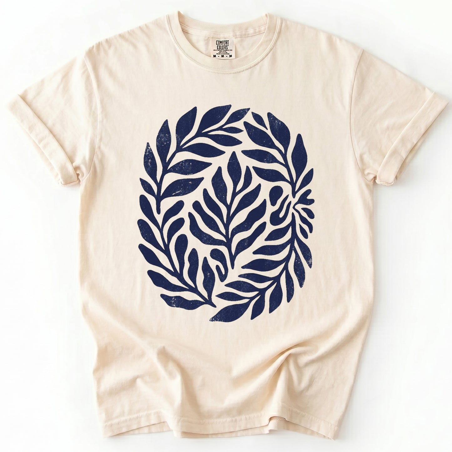 Linocut Leaves Vintage Washed T-Shirt