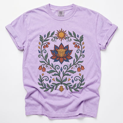 Lotus Sunburst Vintage Washed T-Shirt