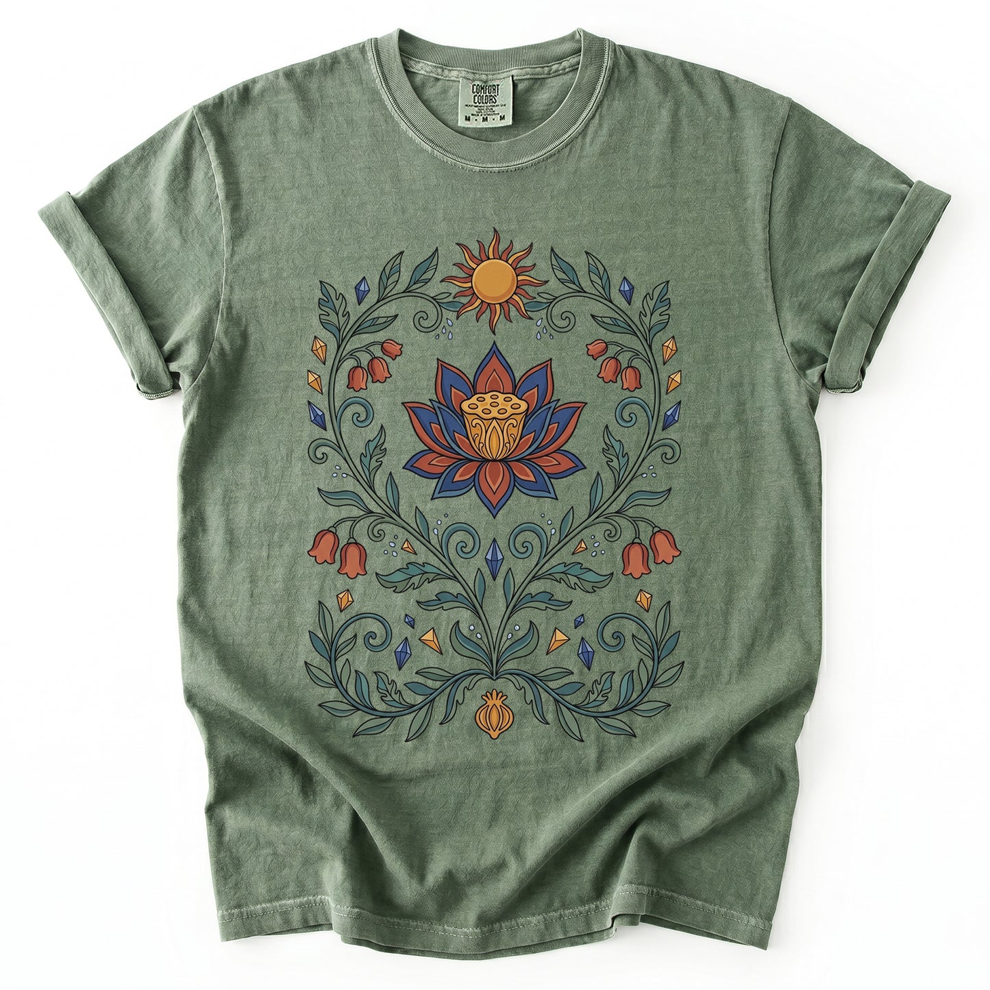 Lotus Sunburst Vintage Washed T-Shirt