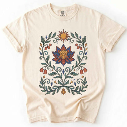 Lotus Sunburst Vintage Washed T-Shirt