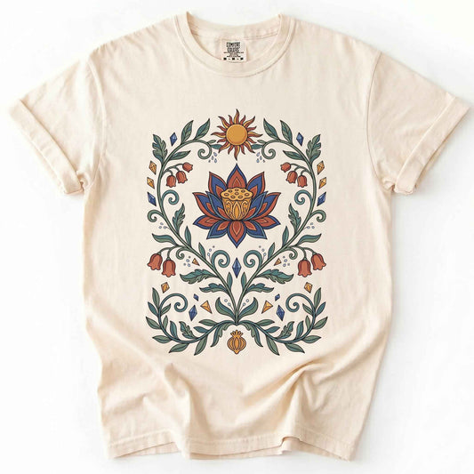 Lotus Sunburst Vintage Washed T-Shirt
