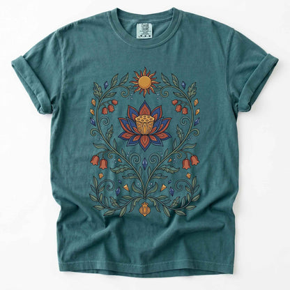Lotus Sunburst Vintage Washed T-Shirt