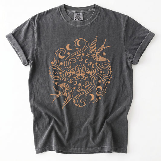 Lotus & Swallows Vintage Washed T-Shirt