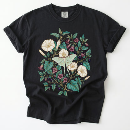 Luna Moth & Moonflower Vintage Washed T-Shirt