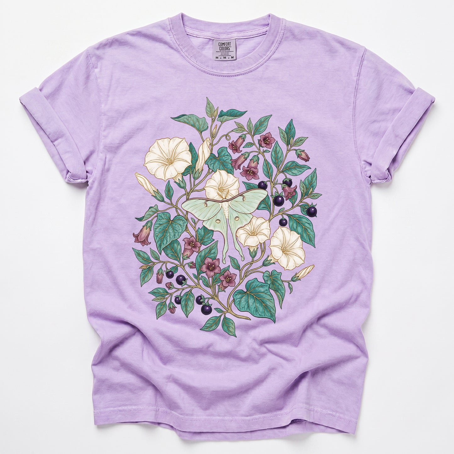 Luna Moth & Moonflower Vintage Washed T-Shirt