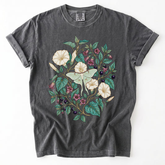 Luna Moth & Moonflower Vintage Washed T-Shirt