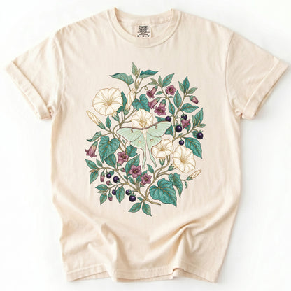Luna Moth & Moonflower Vintage Washed T-Shirt