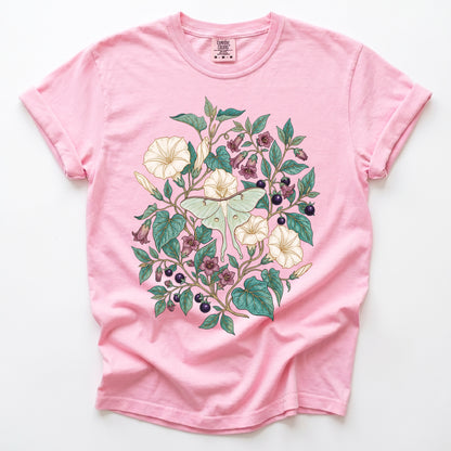 Luna Moth & Moonflower Vintage Washed T-Shirt