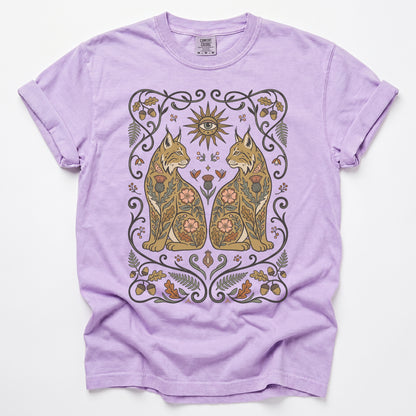 Majestic Woodland Lynx Vintage Washed T-Shirt
