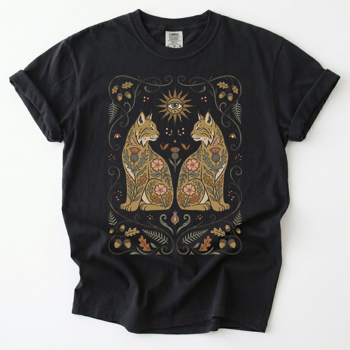 Majestic Woodland Lynx Vintage Washed T-Shirt