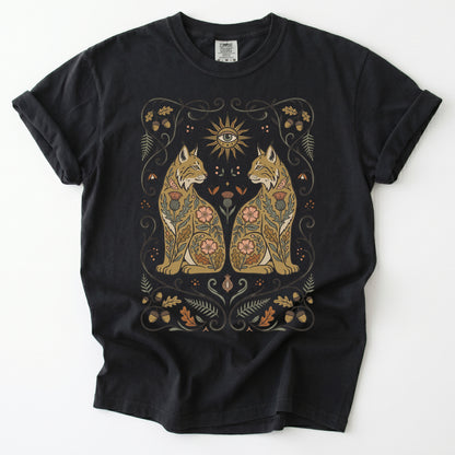 Majestic Woodland Lynx Vintage Washed T-Shirt