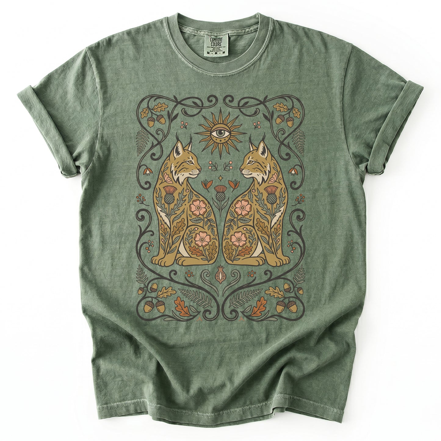 Majestic Woodland Lynx Vintage Washed T-Shirt