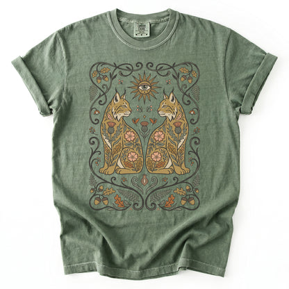 Majestic Woodland Lynx Vintage Washed T-Shirt