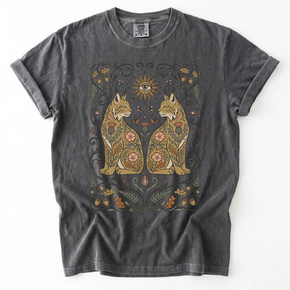 Majestic Woodland Lynx Vintage Washed T-Shirt