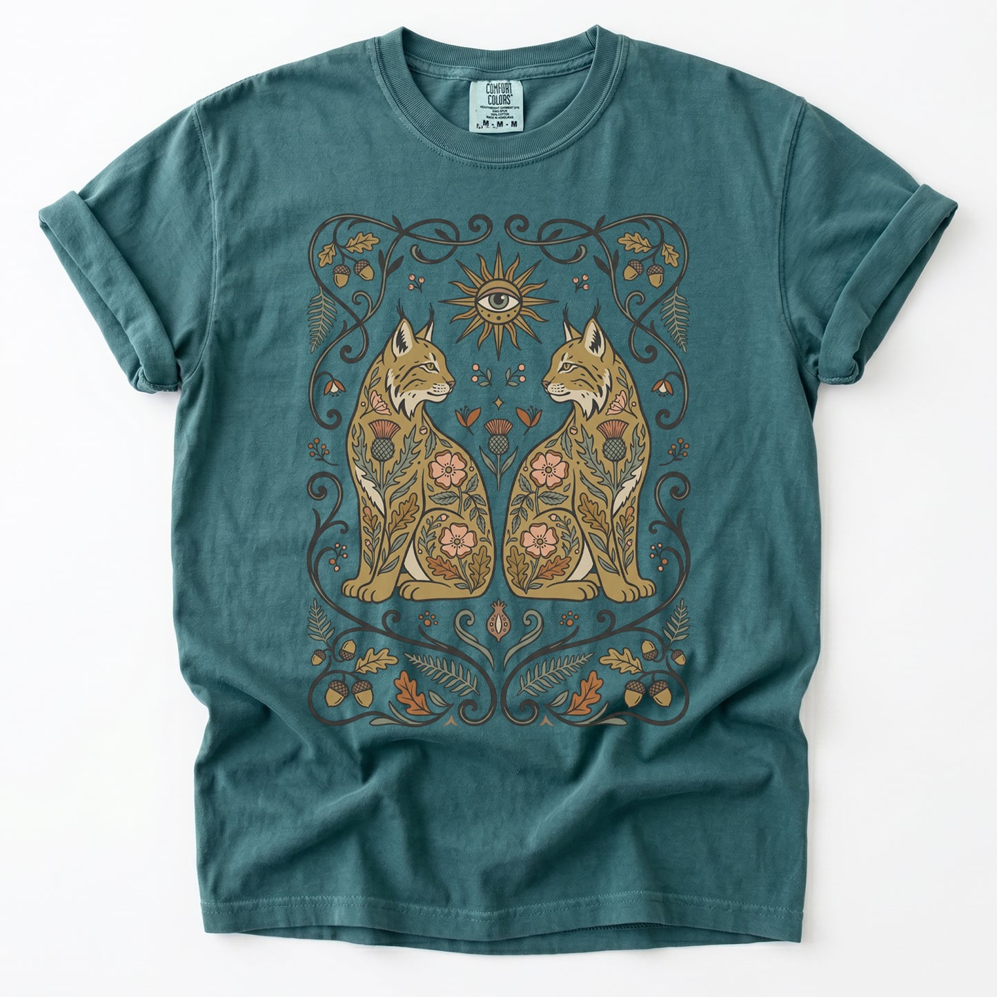 Majestic Woodland Lynx Vintage Washed T-Shirt