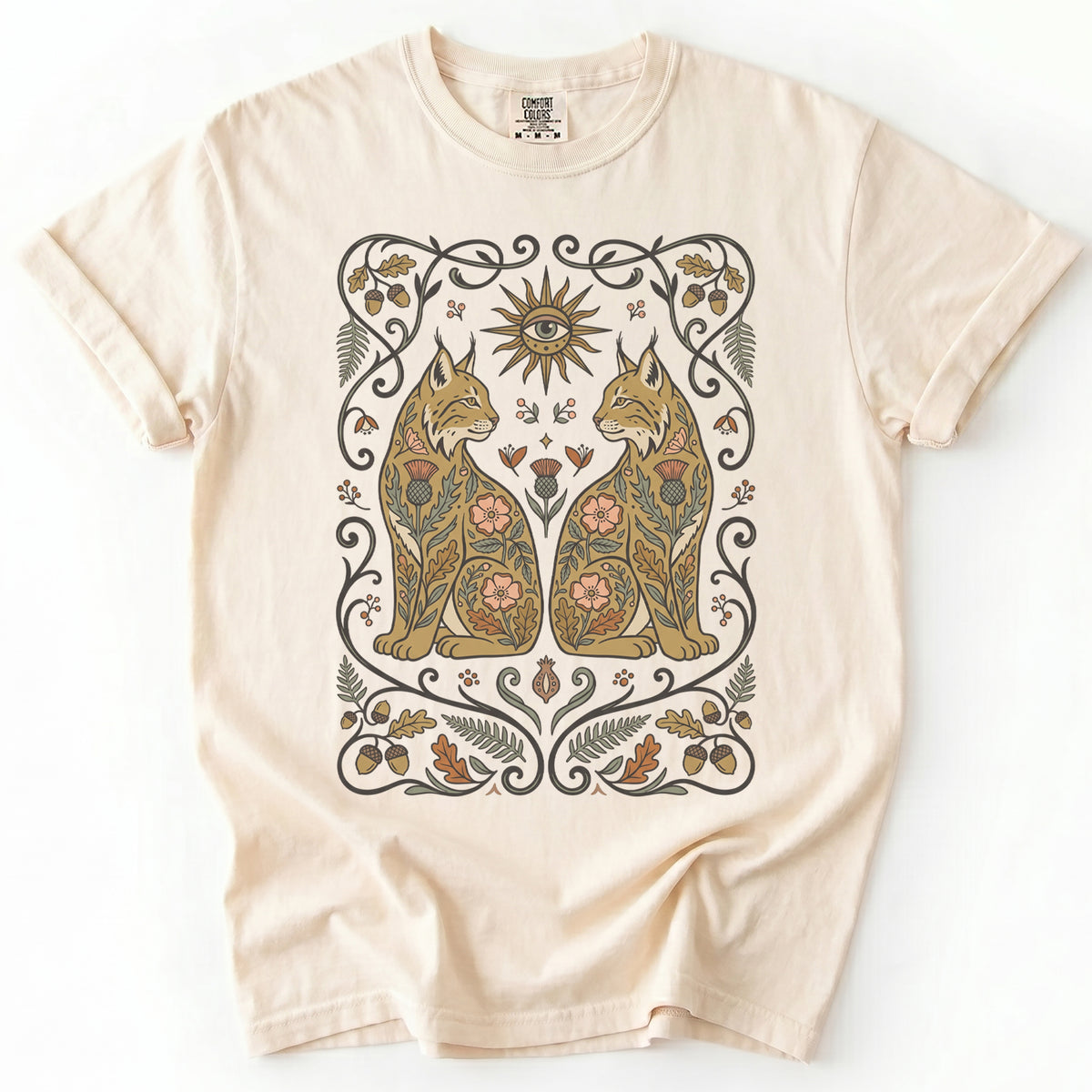 Majestic Woodland Lynx Vintage Washed T-Shirt