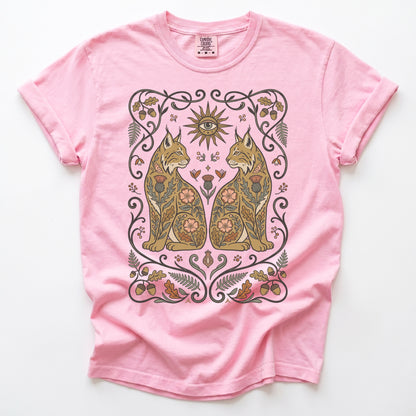 Majestic Woodland Lynx Vintage Washed T-Shirt