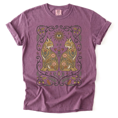 Majestic Woodland Lynx Vintage Washed T-Shirt