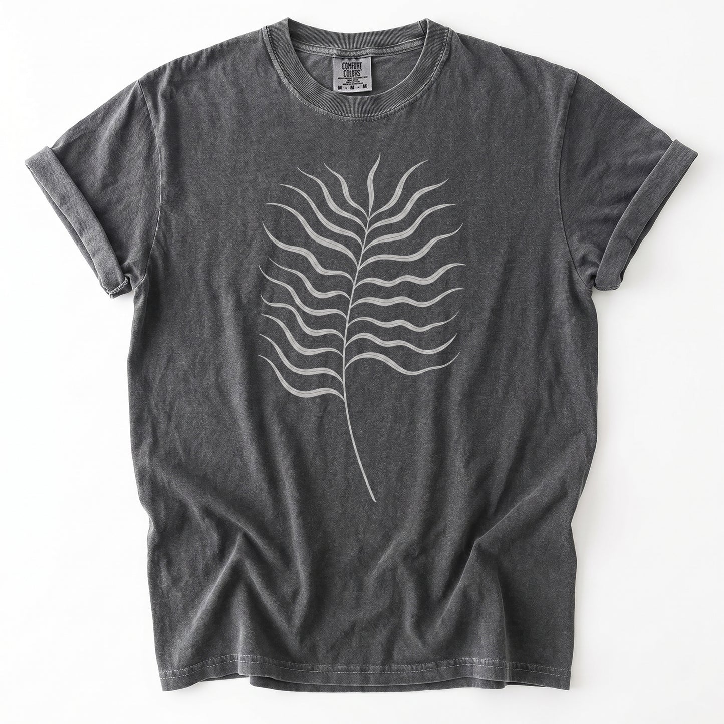 Minimalist Fine-Line Botanical Heavyweight T-Shirt