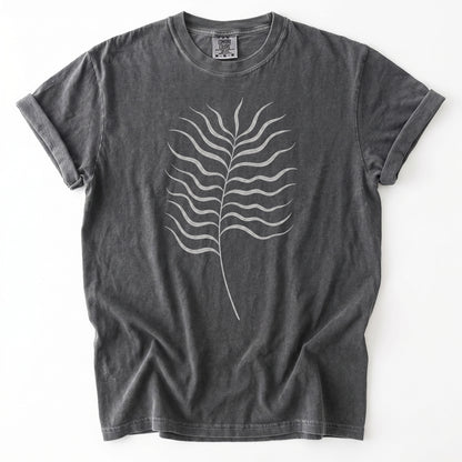 Minimalist Fine-Line Botanical Heavyweight T-Shirt