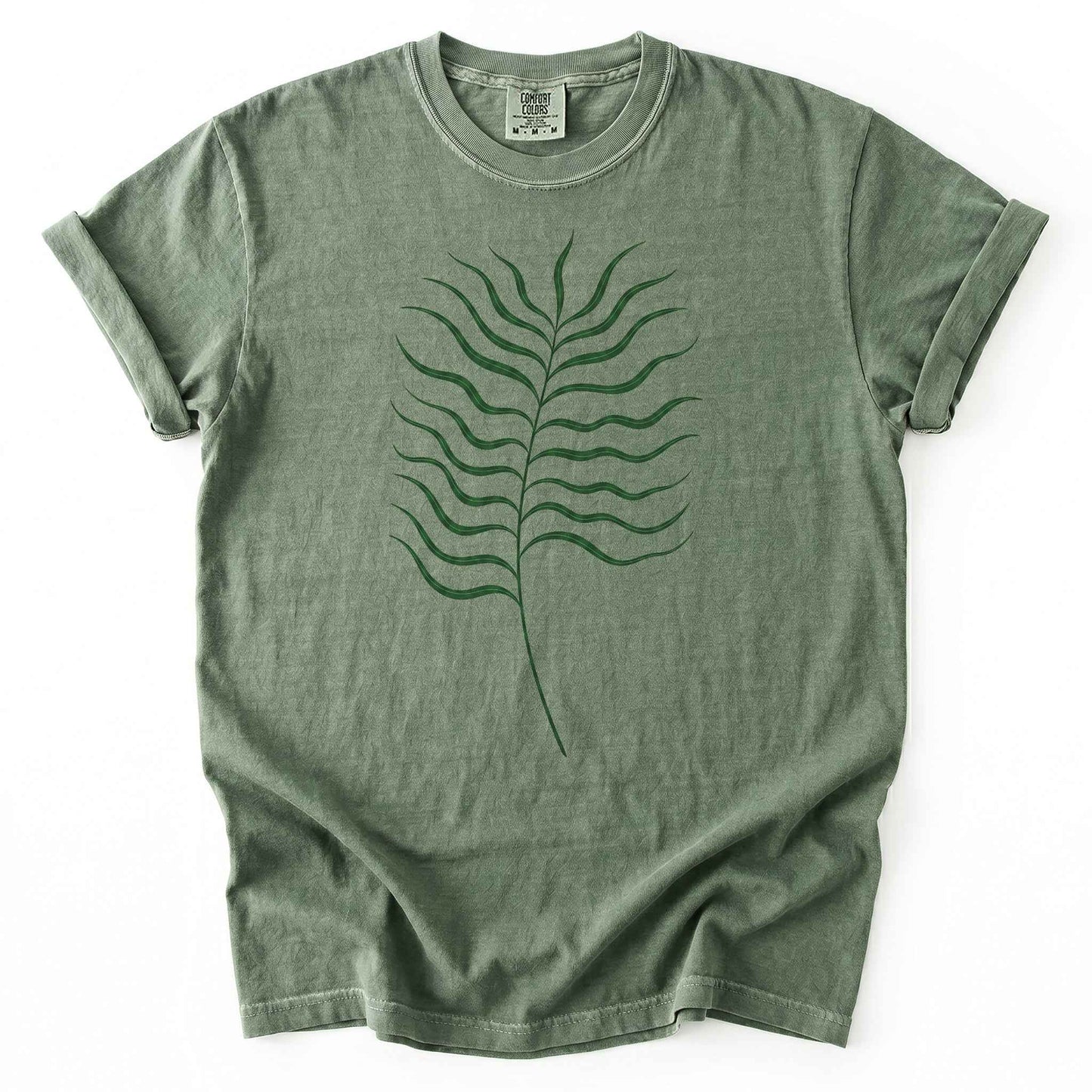 Minimalist Fine-Line Botanical Heavyweight T-Shirt