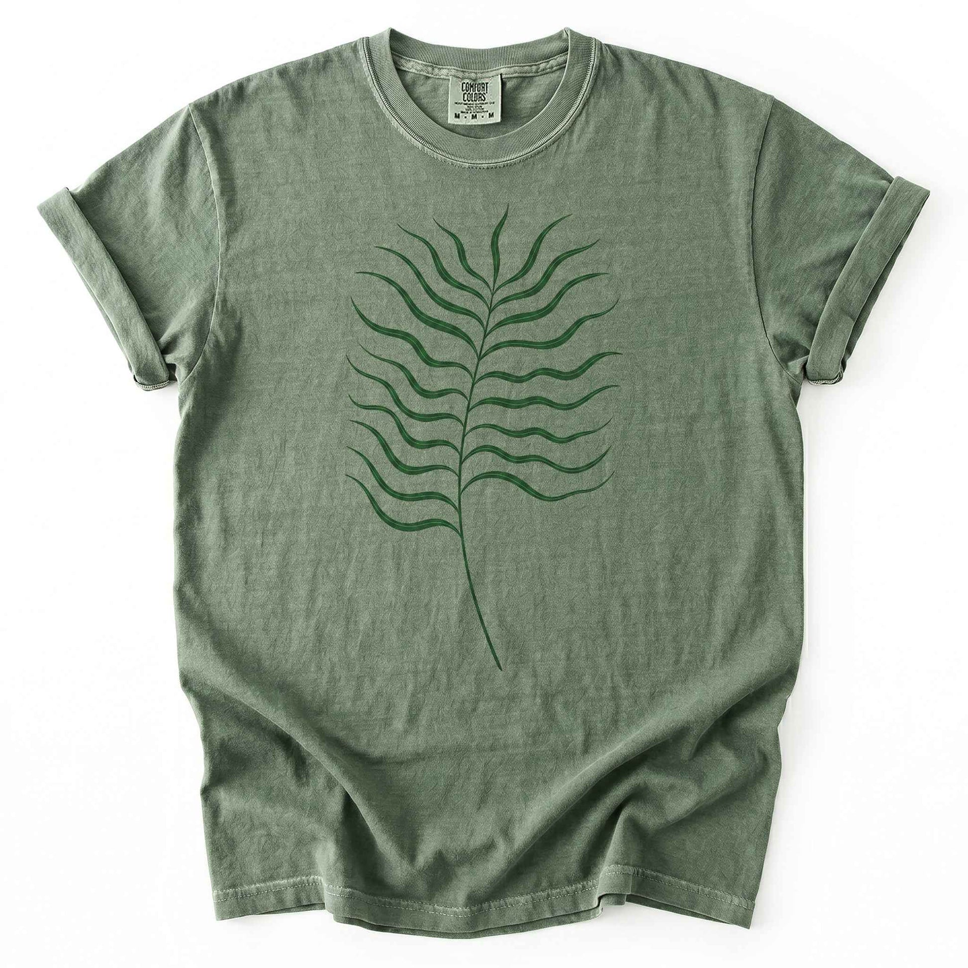 Minimalist Fine-Line Botanical Heavyweight T-Shirt