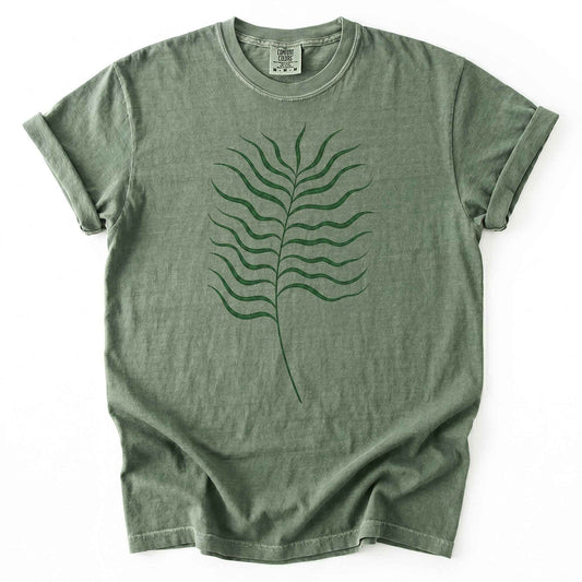 Minimalist Fine-Line Botanical Heavyweight T-Shirt