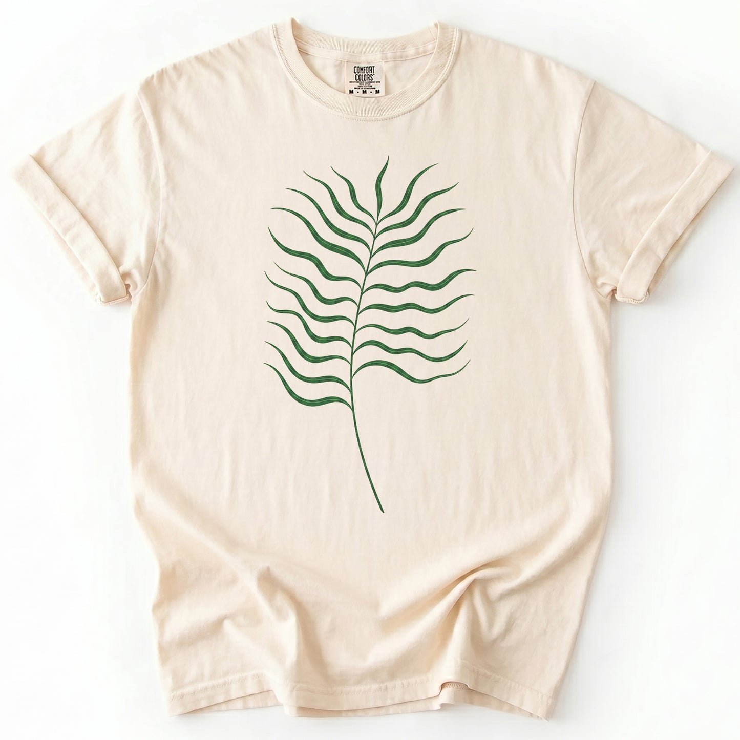 Minimalist Fine-Line Botanical Heavyweight T-Shirt