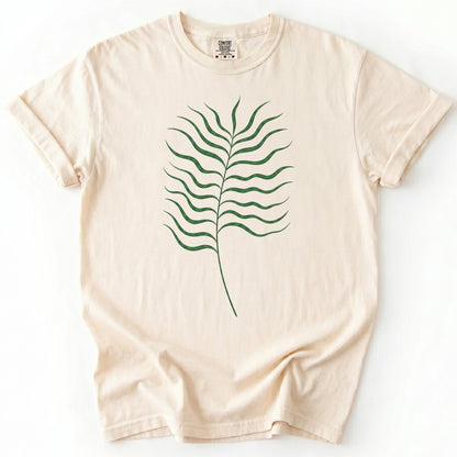 Minimalist Fine-Line Botanical Heavyweight T-Shirt