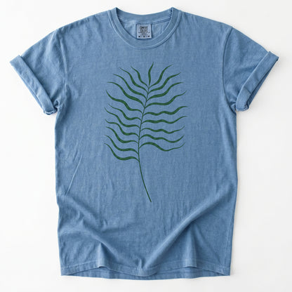 Minimalist Fine-Line Botanical Heavyweight T-Shirt