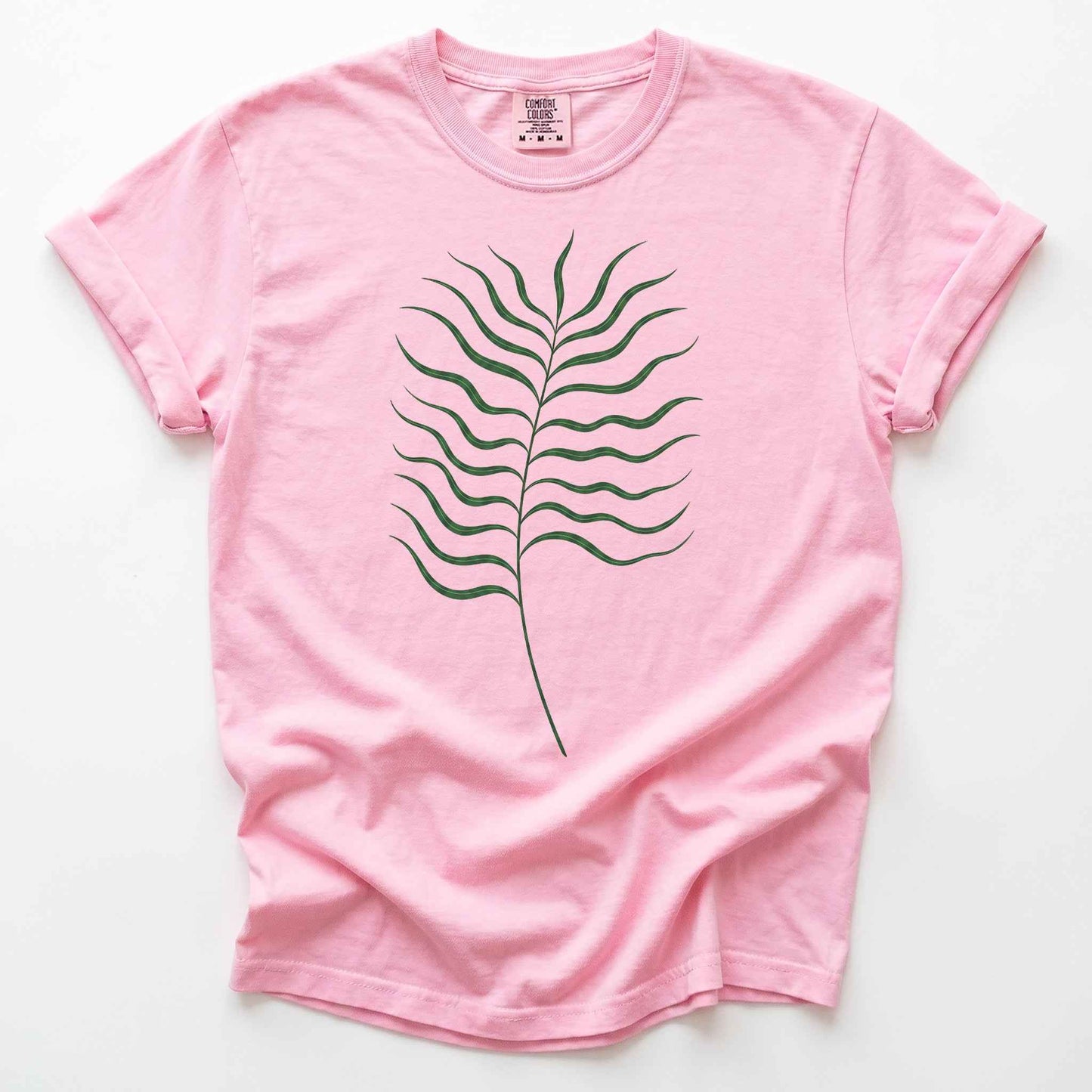 Minimalist Fine-Line Botanical Heavyweight T-Shirt