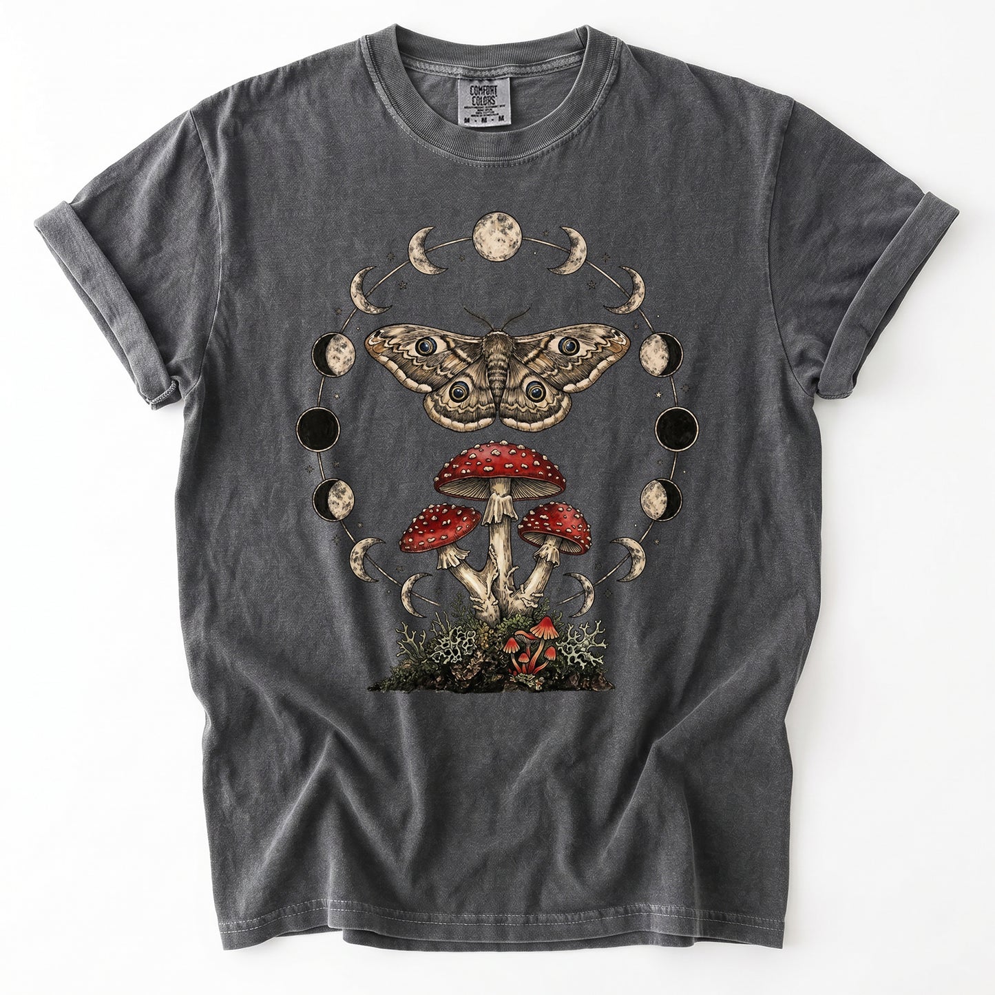 Moon Phase Moth & Mushroom Heavyweight T-Shirt