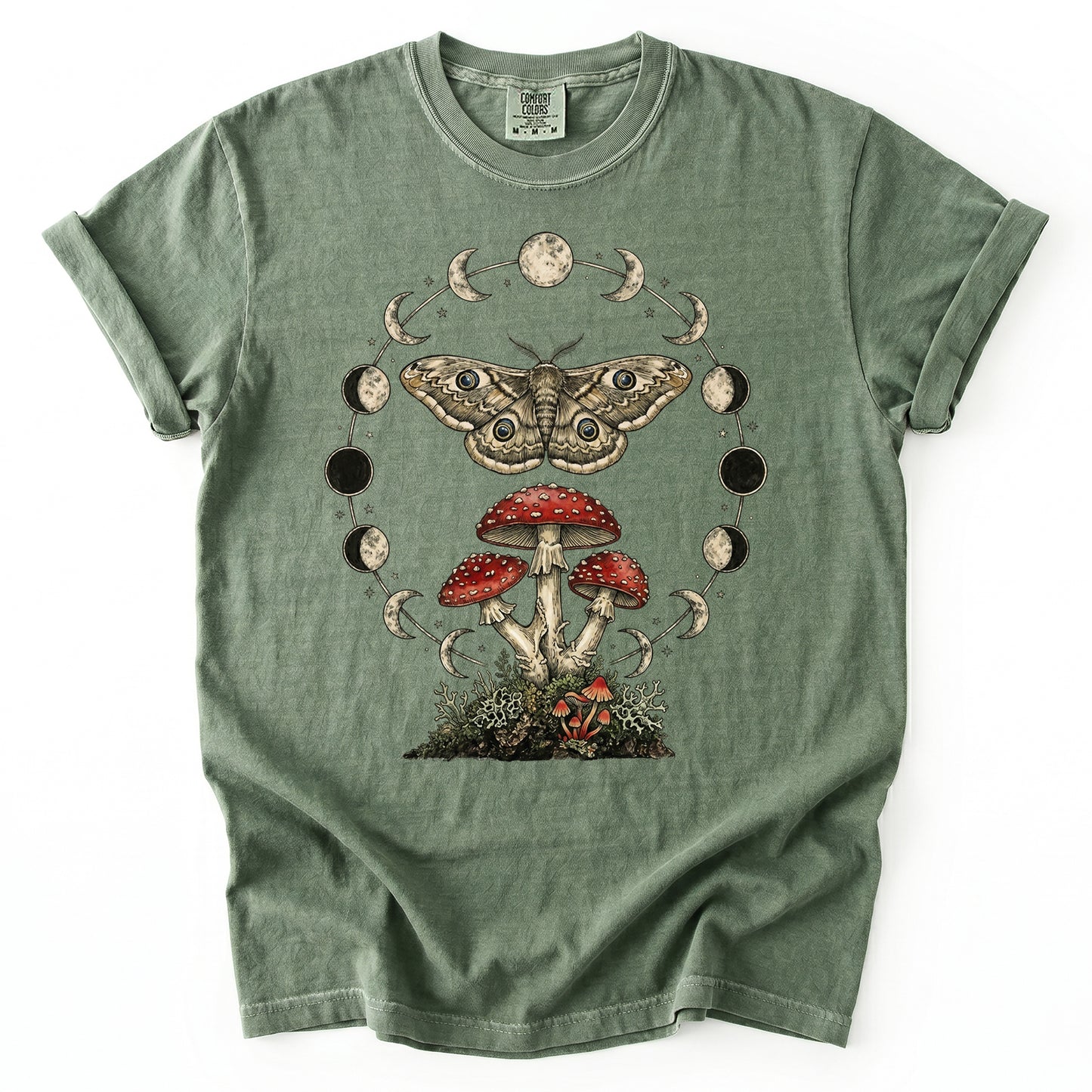 Moon Phase Moth & Mushroom Heavyweight T-Shirt