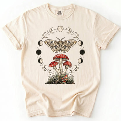 Moon Phase Moth & Mushroom Heavyweight T-Shirt
