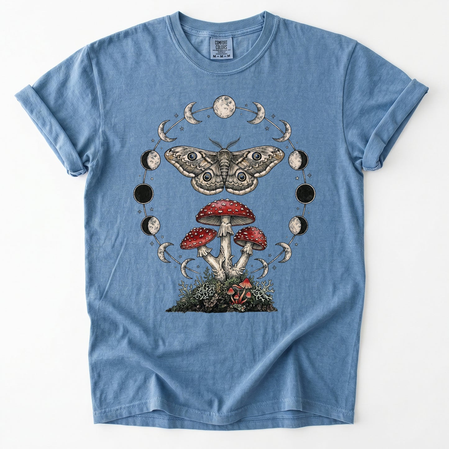 Moon Phase Moth & Mushroom Heavyweight T-Shirt