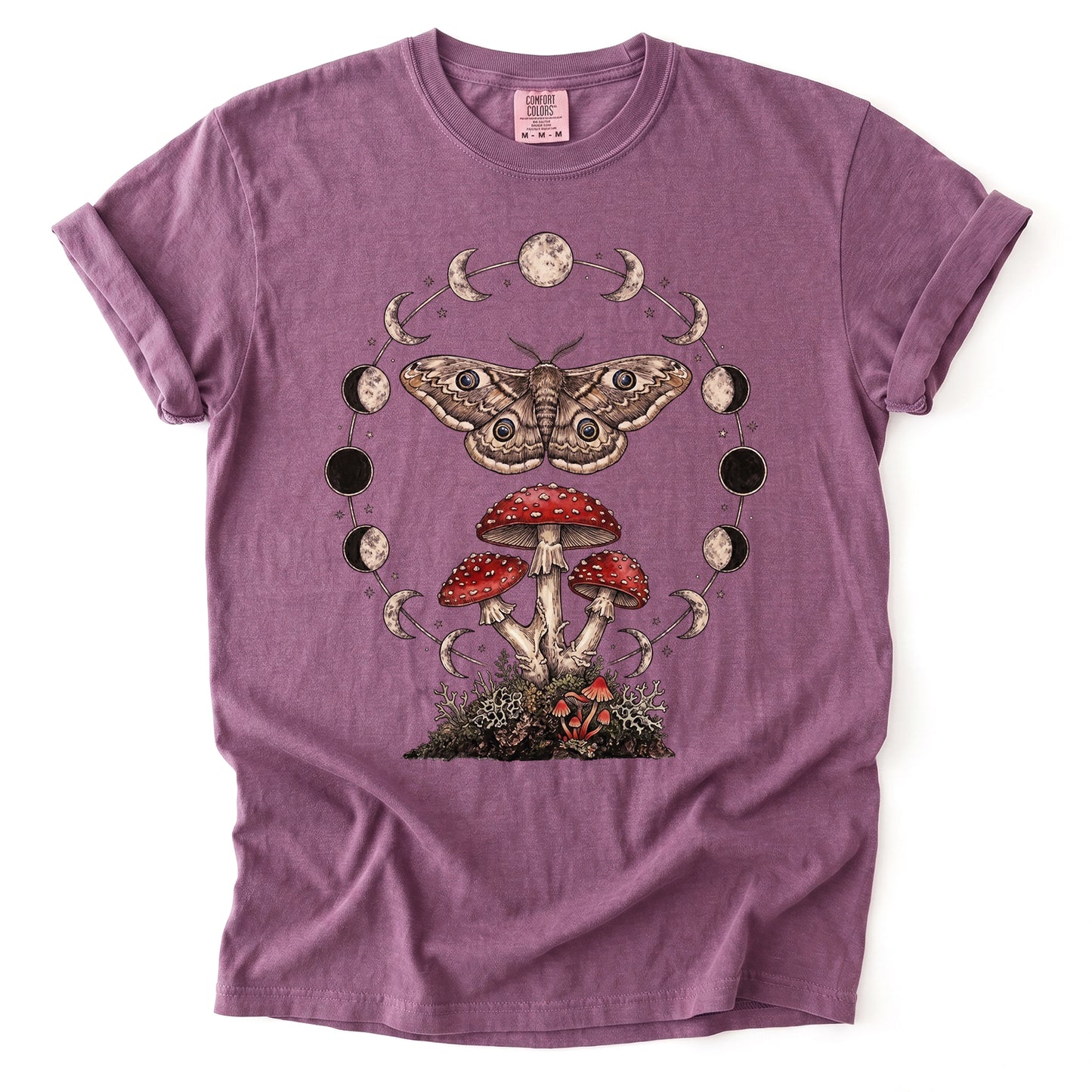 Moon Phase Moth & Mushroom Heavyweight T-Shirt