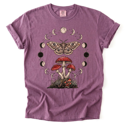 Moon Phase Moth & Mushroom Heavyweight T-Shirt