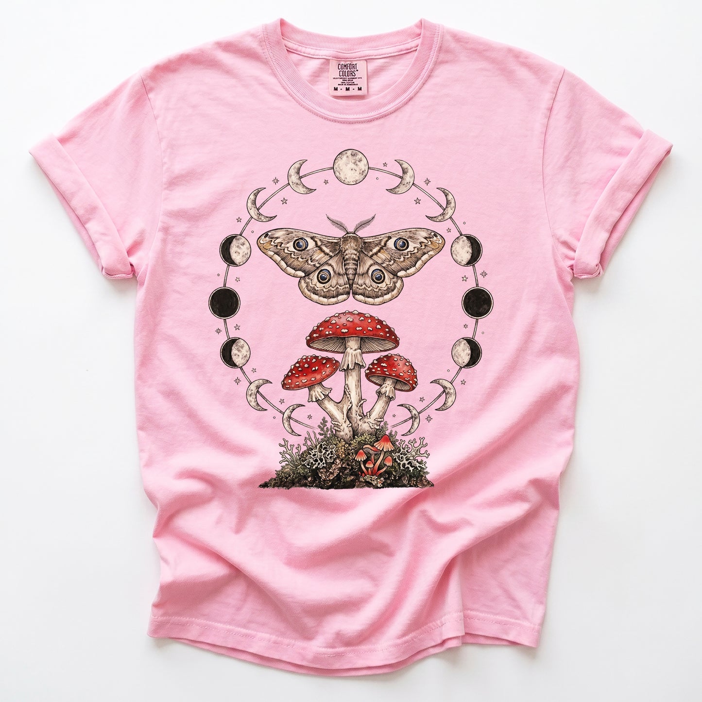 Moon Phase Moth & Mushroom Heavyweight T-Shirt
