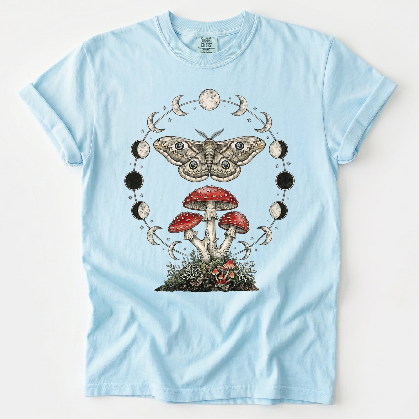 Moon Phase Moth & Mushroom Heavyweight T-Shirt