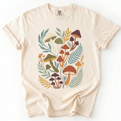 Mushroom Foliage Vintage Washed T-Shirt