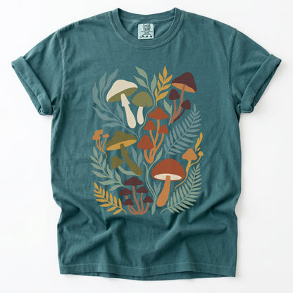 Mushroom Foliage Vintage Washed T-Shirt