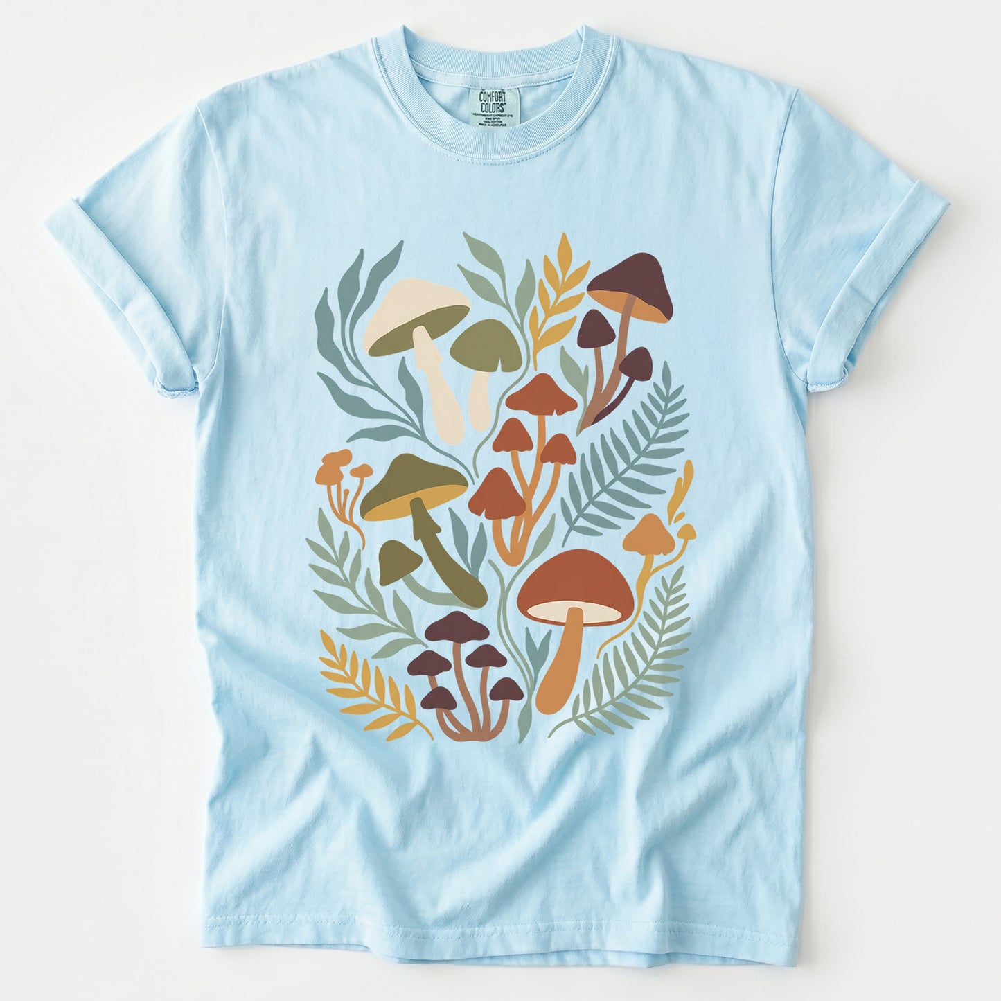 Mushroom Foliage Vintage Washed T-Shirt