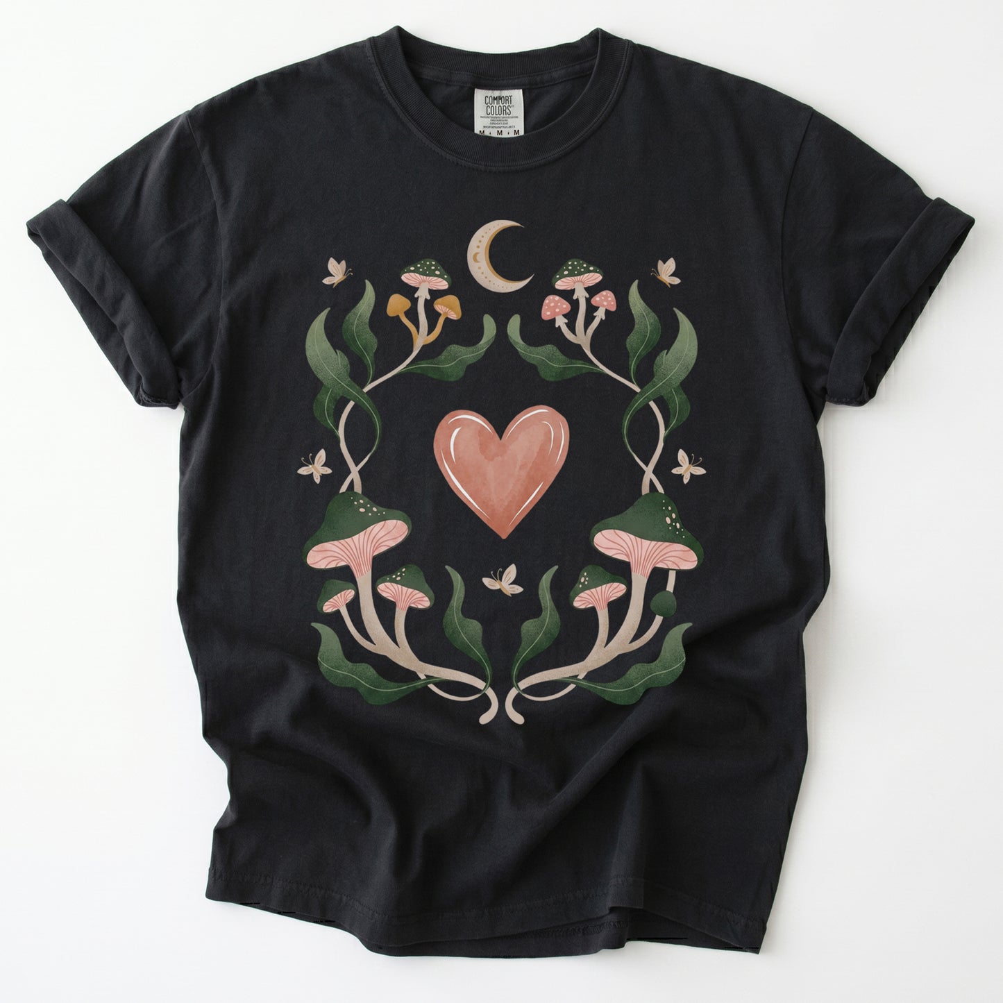 Mushroom & Heart Vintage Washed T-Shirt