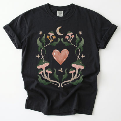 Mushroom & Heart Vintage Washed T-Shirt