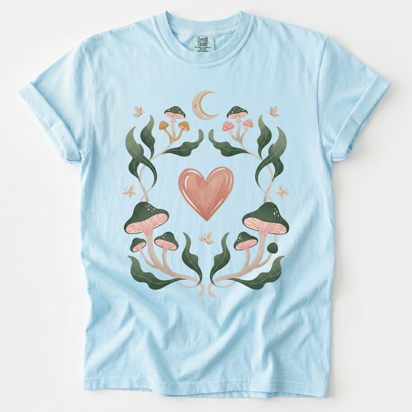 Mushroom & Heart Vintage Washed T-Shirt