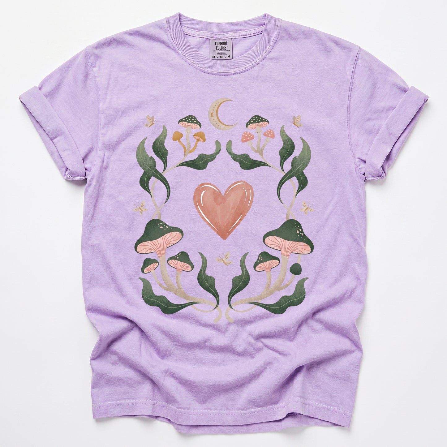 Mushroom & Heart Vintage Washed T-Shirt