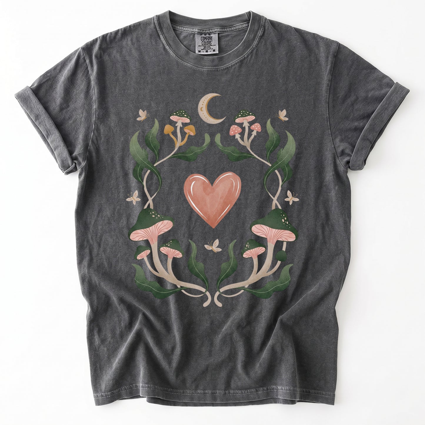 Mushroom & Heart Vintage Washed T-Shirt